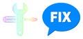 Rainbow Net Gradient Tuning Icon and Fix Conversation Frame with Shadow Royalty Free Stock Photo