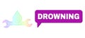 Rainbow Network Gradient Plumbing Icon and Drowning Conversation Balloon with Shadow Royalty Free Stock Photo