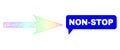 Rainbow Network Gradient Sharp Arrow Right Icon and Non-Stop Speech Frame with Shadow Royalty Free Stock Photo