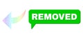 Rainbow Network Gradient Undo Icon and Removed Conversation Cloud with Shadow