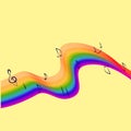 Rainbow notes background for decoration