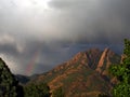 rainbow and olympus mountain Royalty Free Stock Photo