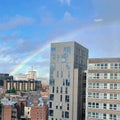 The rainbow outside the window