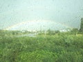 Rainbow outside the window Royalty Free Stock Photo
