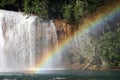 Rainbow over the Agua Azul Royalty Free Stock Photo