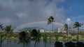 Rainbow over the Ala Wai golf course Royalty Free Stock Photo