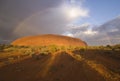 Rainbow Over Ayers Rock Royalty Free Stock Photo