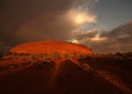 Rainbow Over Ayers Rock Royalty Free Stock Photo