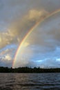 Rainbow over Bigstone Bay near Kenora Royalty Free Stock Photo