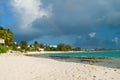 Rainbow Over Caribbean Beach Royalty Free Stock Photo