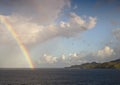 Rainbow over caribbean sea Royalty Free Stock Photo