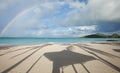 Rainbow over carrabien sea Royalty Free Stock Photo