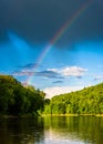 Rainbow over the Delaware River, at Delaware Water Gap National Royalty Free Stock Photo