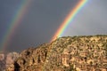 Rainbow over Desert Watchtower in Grand Canyon National Park Royalty Free Stock Photo