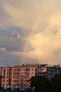 Rainbow over a building Royalty Free Stock Photo