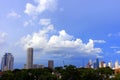 Rainbow over downtown Houston