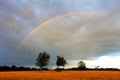 Rainbow over field Royalty Free Stock Photo