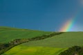 Rainbow over fields Royalty Free Stock Photo