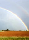 Rainbow Over Fields Royalty Free Stock Photo