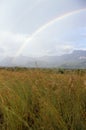 A rainbow over fields, Uganda Royalty Free Stock Photo