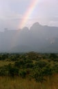 Rainbow over fields, Uganda Royalty Free Stock Photo
