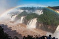 Rainbow over gorgeous waterfalls of Iguazu, Brazil Royalty Free Stock Photo