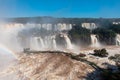 Rainbow over gorgeous waterfalls of Iguazu, Brazil Royalty Free Stock Photo