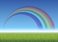 Rainbow over green field Royalty Free Stock Photo