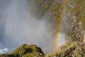 Rainbow over Gullfoss waterfall in the middle of Iceland Royalty Free Stock Photo