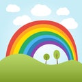 Rainbow over the hill Royalty Free Stock Photo