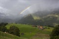 Rainbow over hills Royalty Free Stock Photo