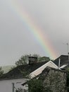 Rainbow over houses Royalty Free Stock Photo
