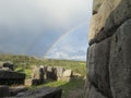 Rainbow over incas temple