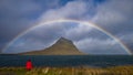 Rainbow over Kirkjufell Mount