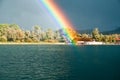 Rainbow over Lake Constance Royalty Free Stock Photo
