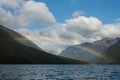 Rainbow over lake Rotoiti Royalty Free Stock Photo