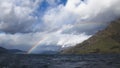 Rainbow over Lake Wakatipu in Queenstown, New Zealand Royalty Free Stock Photo