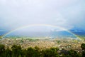 Rainbow over the Lijiang old town Royalty Free Stock Photo