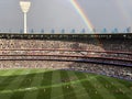 Rainbow over the Melbourne Cricket Ground, Melbourne, Australia Royalty Free Stock Photo