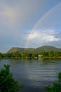 Rainbow over Mont-Saint-Hilaire Royalty Free Stock Photo