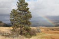 Rainbow over Montana Ranch in autumn