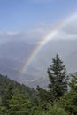 The rainbow over the mountains and forest mountain Nafpaktia, western Greece Royalty Free Stock Photo