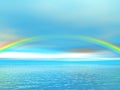 Rainbow over ocean Royalty Free Stock Photo