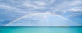 Rainbow over ocean