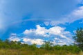 rainbow over the orchard Royalty Free Stock Photo