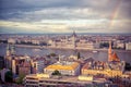 Rainbow over Parlament and riverside in Budapest Hungary Royalty Free Stock Photo