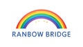 Rainbow over RANBOW BRIDGE text, vibrant connection, vector design Generative AI Royalty Free Stock Photo