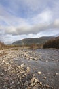 Rainbow over River Feshie in the Cairngorms National Park of Scotland