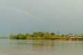 Rainbow over river Napo Royalty Free Stock Photo