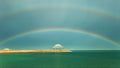 The Rainbow over the Sea Royalty Free Stock Photo